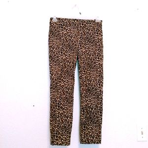 J  Crew Animal Print Skinny Leg Winnie Pants sz 2